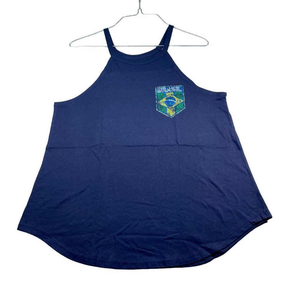 Cold Crush Tank Top Womens size Medium Brazil Shirt Blue Sleeveless Top New - Picture 1 of 5